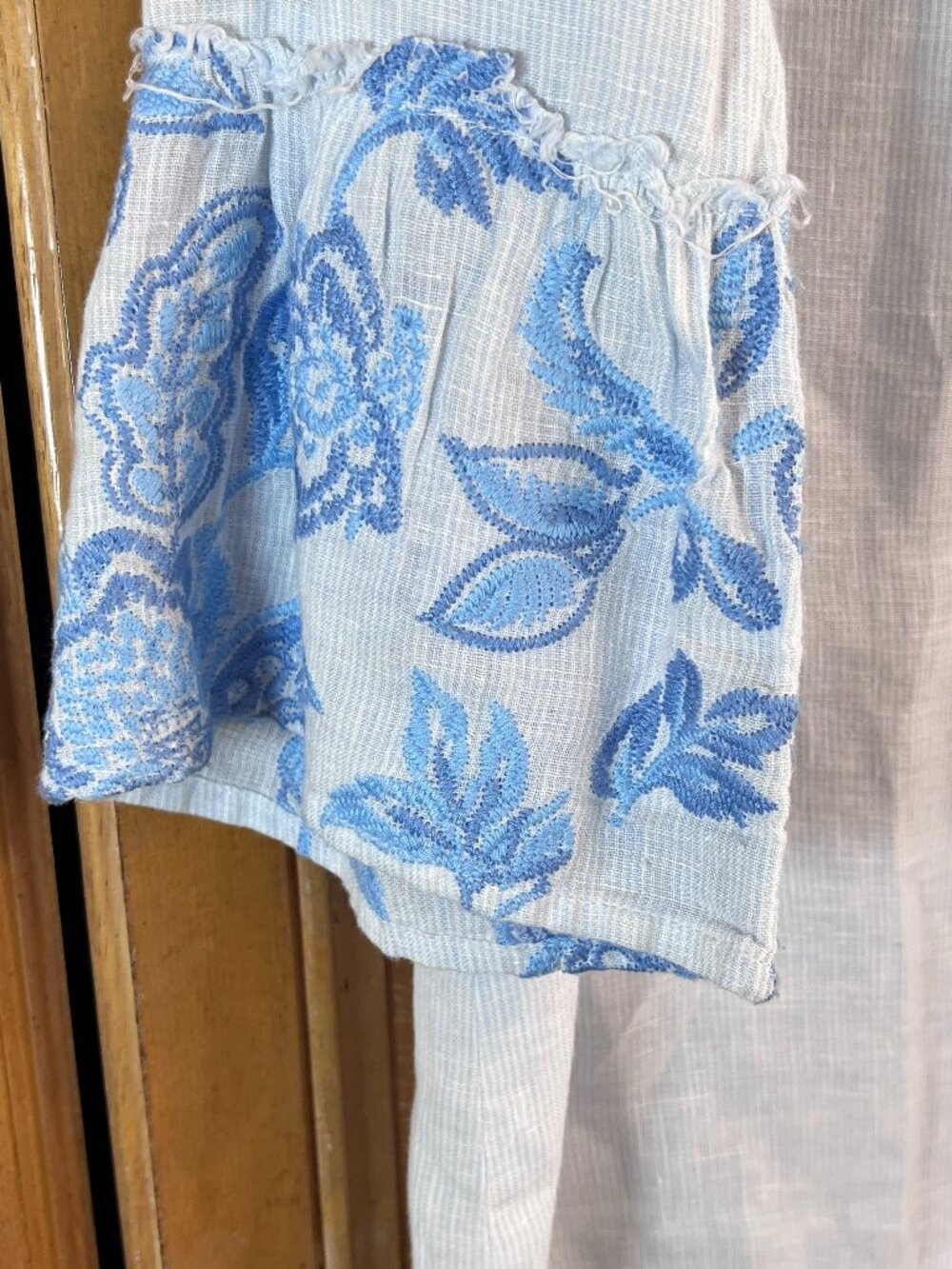 J. Mclaughlin Womens Cotton Embroidered Beach Resort 3/4 Sleeve V Neck Tunic S - Picture 4 of 5